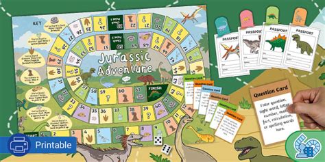 Dinosaur Board Game for Children's Dinosaur Activities