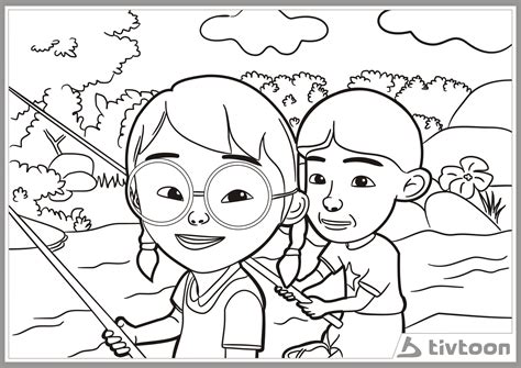 Upin Ipin Printable Coloring Page - Coloring Home