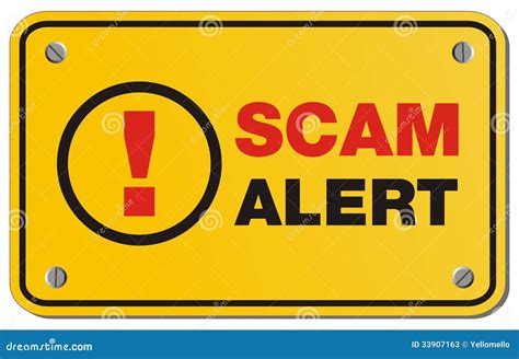 Scam Alert Yellow Sign - Rectangle Sign Stock Illustration - Illustration of detected, infection ...