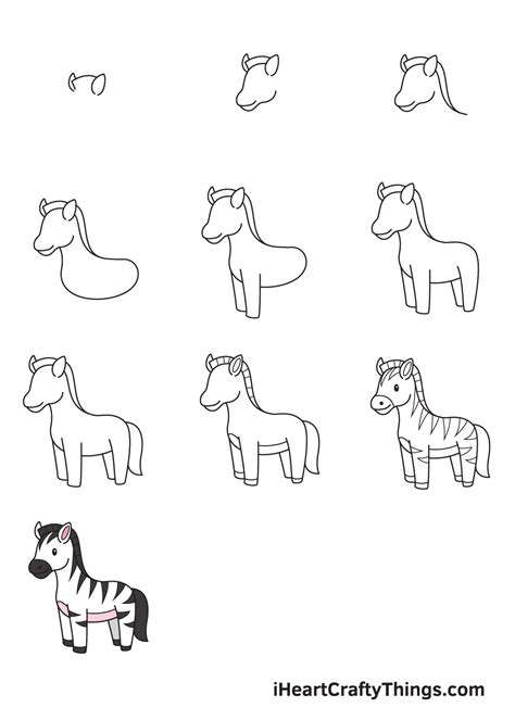 Zebra Drawing — How To Draw A Zebra Step By Step