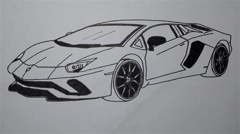 Car Drawing Easy Lamborghini - Aesthetic Drawing