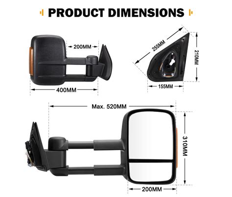 San Hima Extendable Towing Mirrors For Mazda BT50 BT-50 TF Series – Vicoffroad Australia