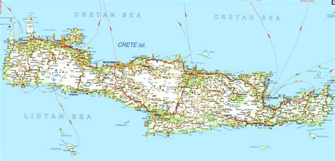 Maps of the island of Crete Greece