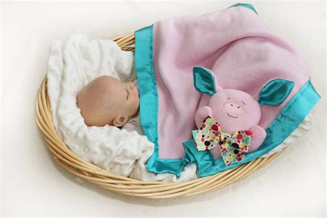 Pink Pig Security Blanket pig baby blanket Lovey by BBsForBabies