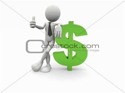 Image 1589596: 3d cartoon style business man and value symbol from Crestock Stock Photos