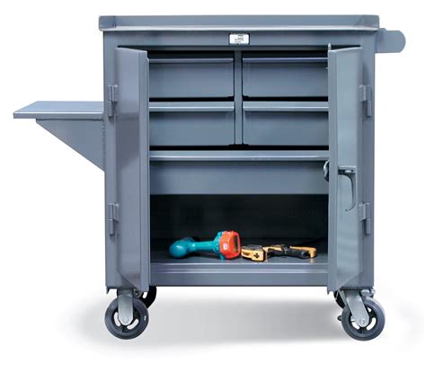 Mobile Maintenance Cart with 5 Drawers and Vise Shelf - Barron Equipment & Overhead Doors