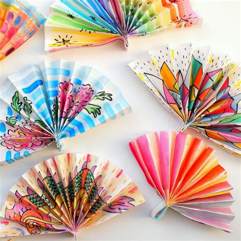 Watercolor Painted Paper Fans | Pink Stripey Socks