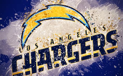 Download wallpapers Los Angeles Chargers, 4k, logo, grunge art, American football team, emblem ...