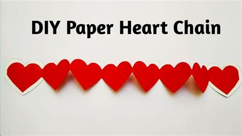 How To Make Paper Heart Chain, Diy Valentines Day Heart Paper Design, Heart Chain Tutorial