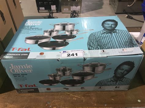 T-FAL JAMIE OLIVER 10 PC STAINLESS STEEL POTS/PANS COOKWARE SET