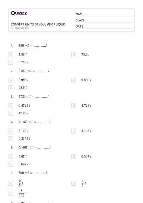 50+ units of volume worksheets for 5th Grade on Quizizz | Free & Printable