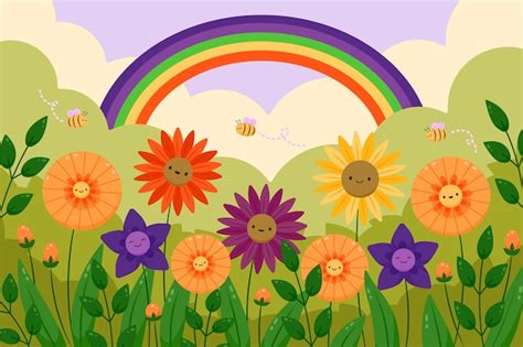 Cartoon Flowers Background Images - Free Download on Freepik