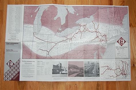 Erie Lackawanna Railroad Original Vintage 1974 Dated System Map 32" x 20" -- Antique Price Guide ...