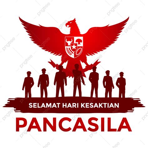 Kesaktian Pancasila Vector Art PNG, Selamat Hari Kesaktian Pancasila Design With Red Garuda Logo ...