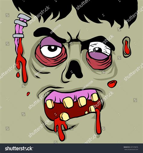 Cartoon Zombie Face Stock Vector (Royalty Free) 407478076 | Shutterstock