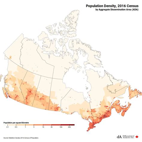 The population density in Canada - Vivid Maps