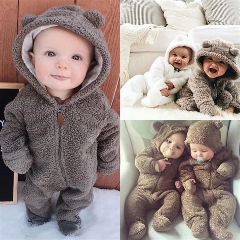 Newborn Toddler Baby Girl Boy Hooded Romper Jumpsuit Winter Outfits Clothes - Walmart.com