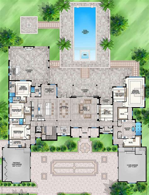 Luxury Plan: 8,285 Square Feet, 7 Bedrooms, 8.5 Bathrooms - 5565-00047