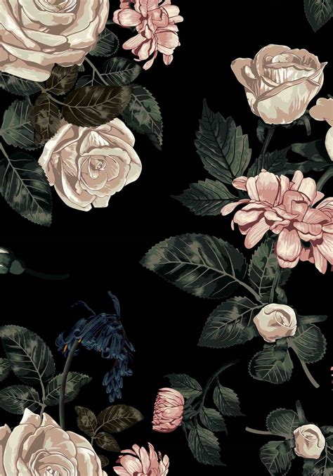 Aggregate 57+ high resolution dark floral wallpaper - in.cdgdbentre