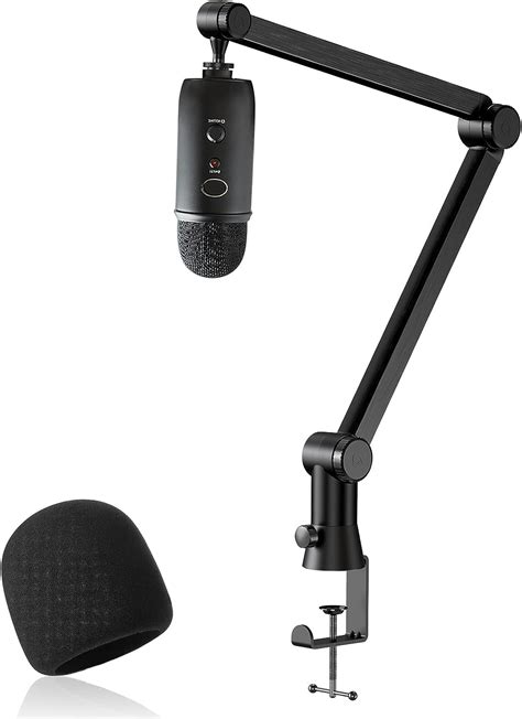 Blue Yeti Mic Stand with Blue Yeti Pop Filter – Microphone Boom Arm, Hidden Cables, Blue Yeti ...