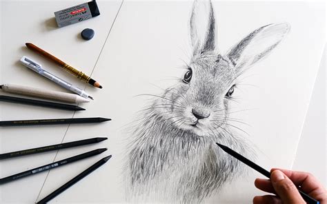 Draw a rabbit with pencils - Sabrina Hassler - Illustration & Drawing Blog