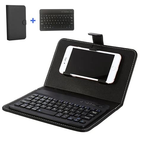 Portable PU Leather Wireless Keyboard Case for iPhone Protective Case with Bluetooth Keyboard ...