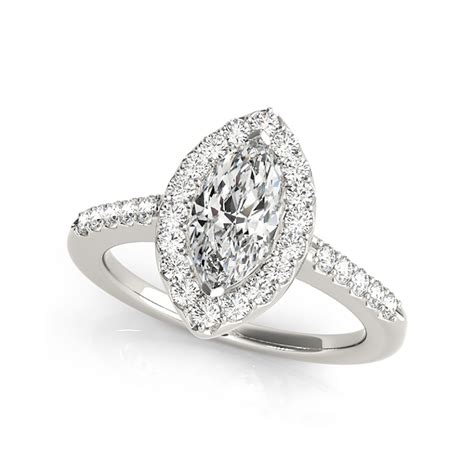 Marquise Halo Diamond Engagement Ring (0.69 CTW) | Wholesale Diamonds