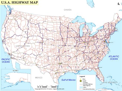 6 Best Images of United States Highway Map Printable - United States, United States Road Map USA ...