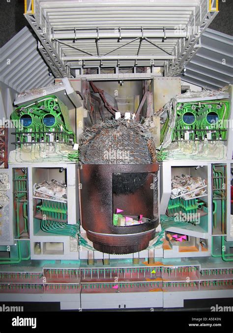 Chernobyl reactor 4 model in the visitor centre at the site of the nuclear disaster Stock Photo ...