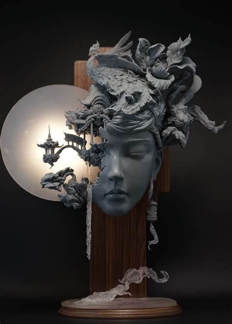 Dreamlike Landscapes Grow from Sculptural Portraits by Yuanxing Liang — Colossal | Sculpture art ...