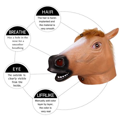 Halloween Brown Creepy Horse Head Cosplay Mask - AllCosplay.com