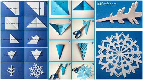 How to Make Easy Paper Snowflakes - Step by Step Tutorials - Kids Art & Craft