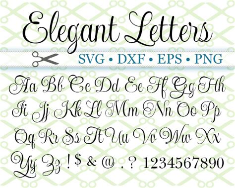 ELEGANT SCRIPT SVG FONT-Cricut & Silhouette Files SVG DXF EPS PNG | MONOGRAMSVG.COM by SVG Designs