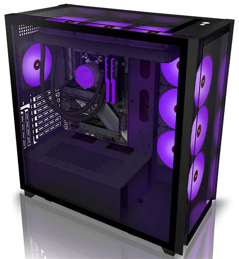 KEDIERS PC Case - C700 E-ATX Tower 3*Tempered Glass Gaming Computer Case with 10 ARGB Fans black ...