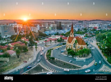 Aerial View of Windhoek: Namibia's Capital City at Sunset Stock Photo - Alamy