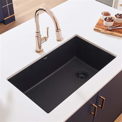 Black Granite Quartz Composite Undermount Kitchen Sink | Wow Blog