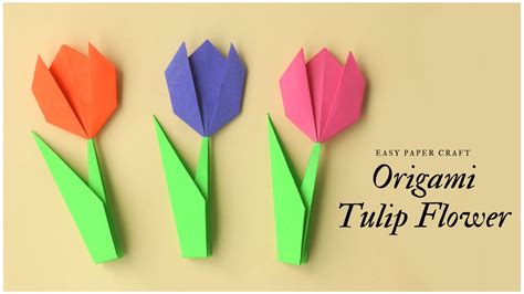 Origami Tulip Flower Tutorial Step by Step - YouTube