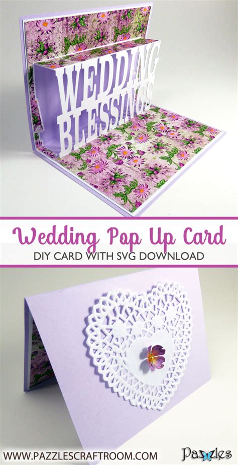 DIY Wedding Pop Up Card - instant SVG download - Pazzles Craft Room