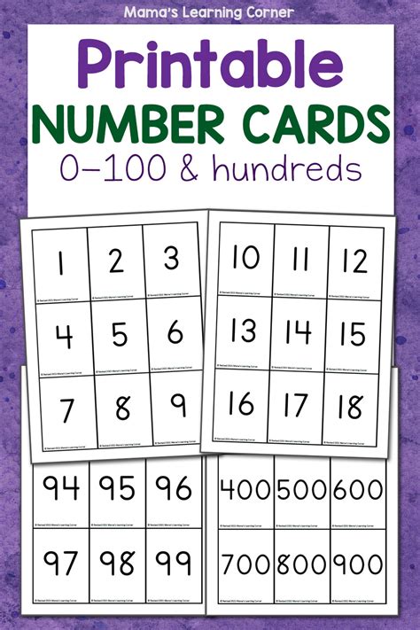 Free Printable Number Cards 1 1000 - Printable Templates