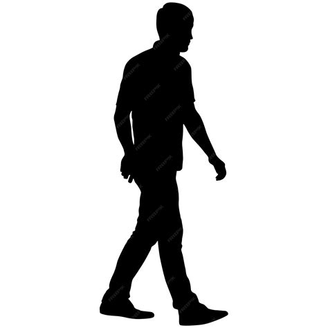 Premium Vector | Silhouette of a walking man on a white background