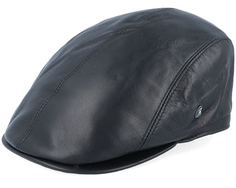 M22 Leather Black Flat Cap - City Sport caps - Hatstoreworld.com