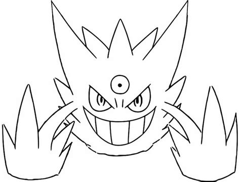 Coloring page Pokémon Gengar : Shiny Mega Gengar 5