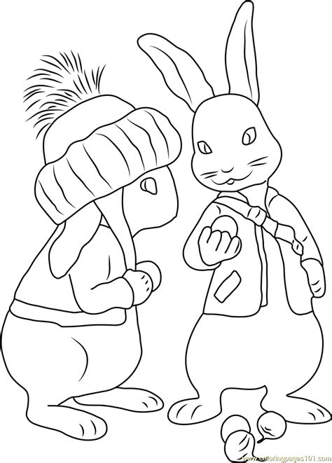 Benjamin Bunny Coloring Page - Free Peter Rabbit Coloring Pages : ColoringPages101.com