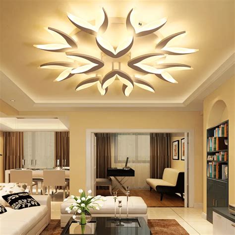 Chandelierrec Modern Led Ceiling Chandeliers For Living Room Bedroom Low Ceilings Home Lighting ...