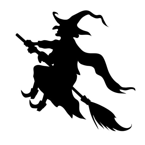 Silhouette of a witch flying on a broomstick. 4268935 Vector Art at Vecteezy