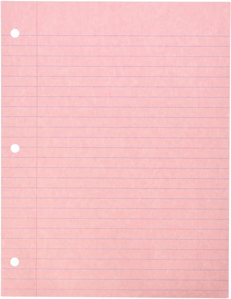 Pink Lined Paper 3 Hole Punched Notebook Filler 8.5" x 11" Pack of 100 NEW 41587225899 | eBay