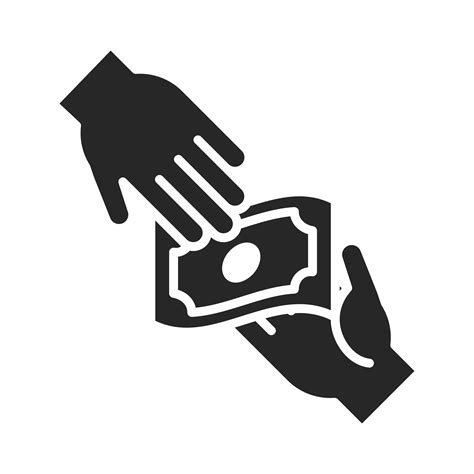 donation charity volunteer help social hand giving money silhouette style icon 2583156 Vector ...