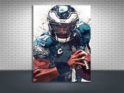 Jalen Hurts Poster Philadelphia Eagles Canvas Wrap Man - Etsy