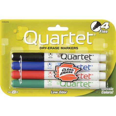 Quartet, QRT659520, Nontoxic Low-Odor Dry-erase Markers, 4 / Set - Walmart.com - Walmart.com