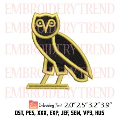 Owl Ovo Embroidery Design File Instant Download